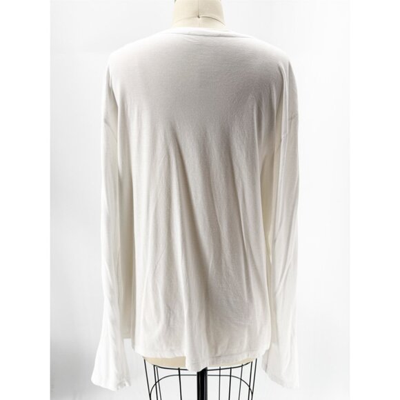 James Perse Vintage Boxy Tee White Long Sleeve Cotton Womens 3/L - Picture 5 of 10